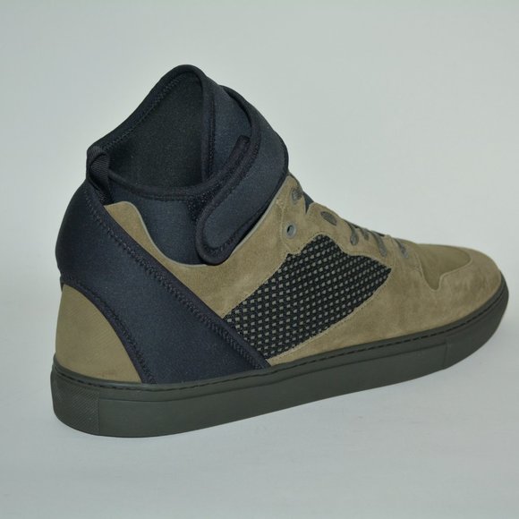 NWT BALENCIAGA MENS NEOPRENE STRAP HITOP SUEDE LEATHER SNEAKERS US 14 EU 47 - Picture 2 of 11